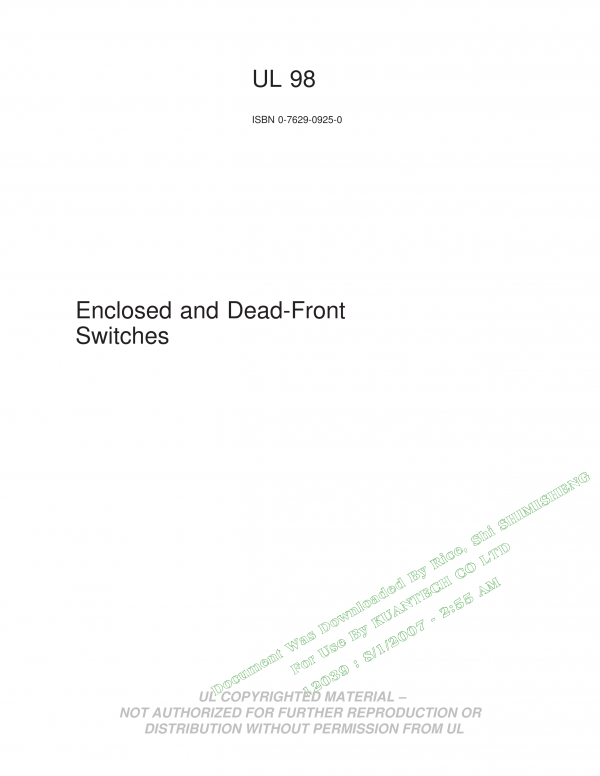 UL 98 PDF UL 98 PDF